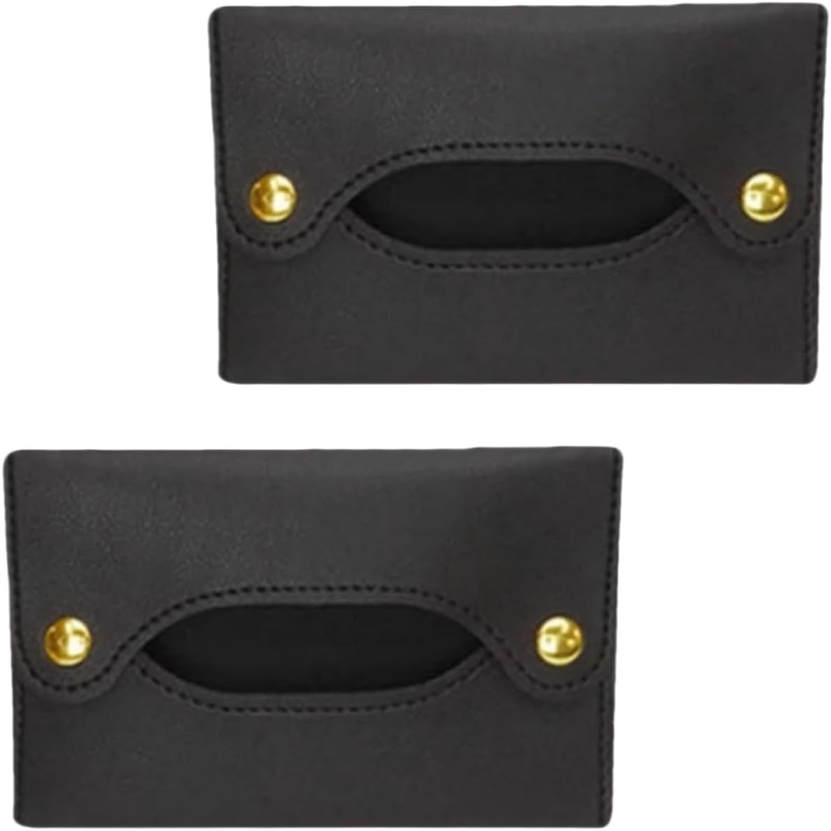 2Pcs Pocket Tissue Holder - Tissue Holder | Travel Pouch for Tissue | Pocket Paper Towel | Tissue Bag Holder | Paper Towel Pu Leather Case | Paper Box Bag | Tissue Storage Bag (Black)