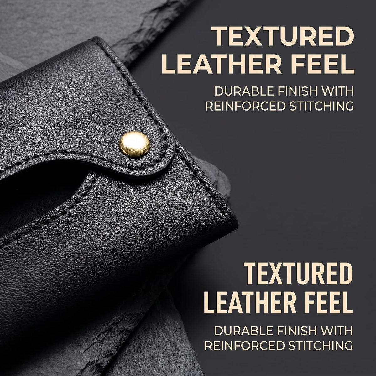 2Pcs Pocket Tissue Holder - Tissue Holder | Travel Pouch for Tissue | Pocket Paper Towel | Tissue Bag Holder | Paper Towel Pu Leather Case | Paper Box Bag | Tissue Storage Bag (Black)