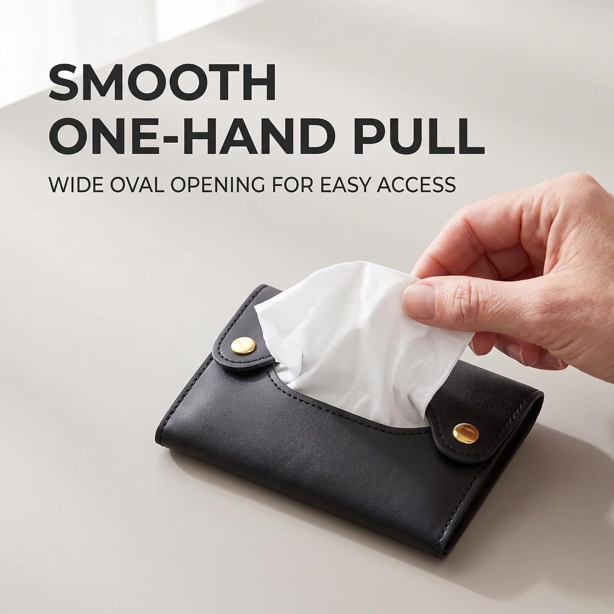 2Pcs Pocket Tissue Holder - Tissue Holder | Travel Pouch for Tissue | Pocket Paper Towel | Tissue Bag Holder | Paper Towel Pu Leather Case | Paper Box Bag | Tissue Storage Bag (Black)