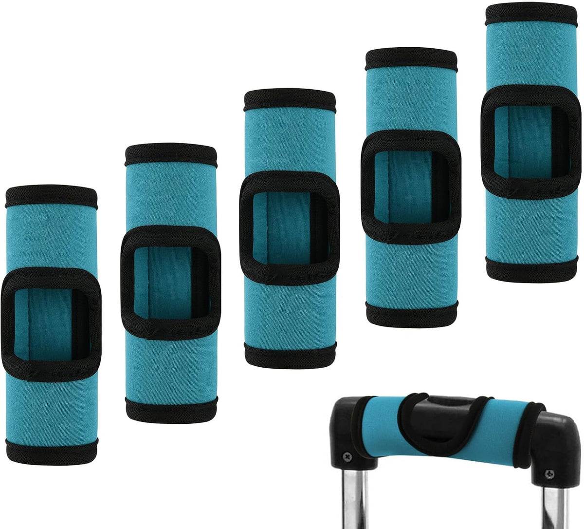 5 Pcs Neoprene Luggage Handle Wrap Soft Grip Handle Cover Luggage Identifier with Hollow Design for Push-Button Handle Trolley Handle and Travel Suitcase Trolley Case (Multi Color)