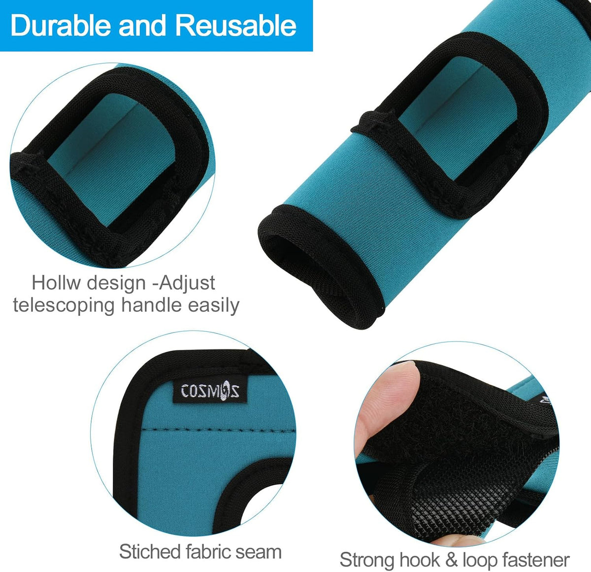 5 Pcs Neoprene Luggage Handle Wrap Soft Grip Handle Cover Luggage Identifier with Hollow Design for Push-Button Handle Trolley Handle and Travel Suitcase Trolley Case (Multi Color)