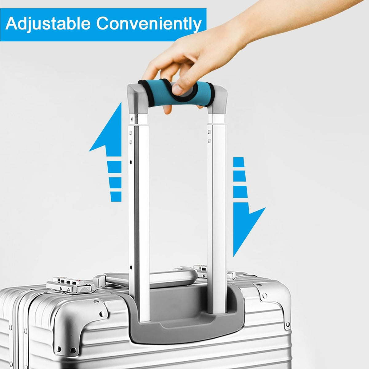 5 Pcs Neoprene Luggage Handle Wrap Soft Grip Handle Cover Luggage Identifier with Hollow Design for Push-Button Handle Trolley Handle and Travel Suitcase Trolley Case (Multi Color)