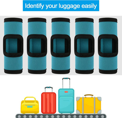 5 Pcs Neoprene Luggage Handle Wrap Soft Grip Handle Cover Luggage Identifier with Hollow Design for Push-Button Handle Trolley Handle and Travel Suitcase Trolley Case (Multi Color)