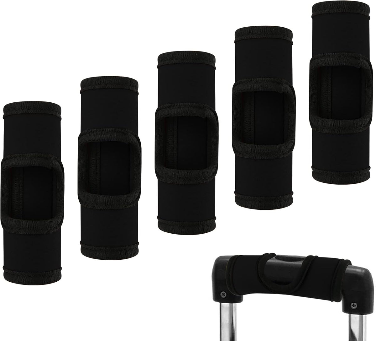 5 Pcs Neoprene Luggage Handle Wrap Soft Grip Handle Cover Luggage Identifier with Hollow Design for Push-Button Handle Trolley Handle and Travel Suitcase Trolley Case (Multi Color)