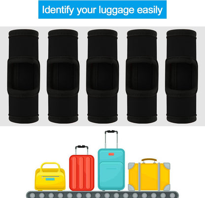 5 Pcs Neoprene Luggage Handle Wrap Soft Grip Handle Cover Luggage Identifier with Hollow Design for Push-Button Handle Trolley Handle and Travel Suitcase Trolley Case (Multi Color)
