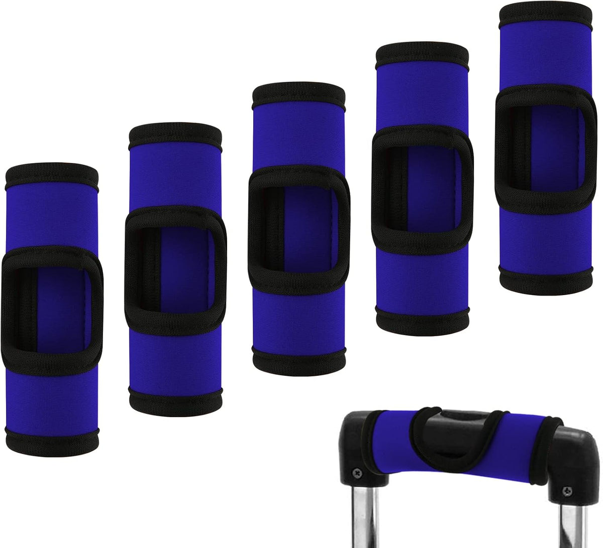 5 Pcs Neoprene Luggage Handle Wrap Soft Grip Handle Cover Luggage Identifier with Hollow Design for Push-Button Handle Trolley Handle and Travel Suitcase Trolley Case (Multi Color)