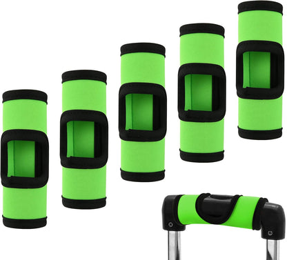 5 Pcs Neoprene Luggage Handle Wrap Soft Grip Handle Cover Luggage Identifier with Hollow Design for Push-Button Handle Trolley Handle and Travel Suitcase Trolley Case (Multi Color)