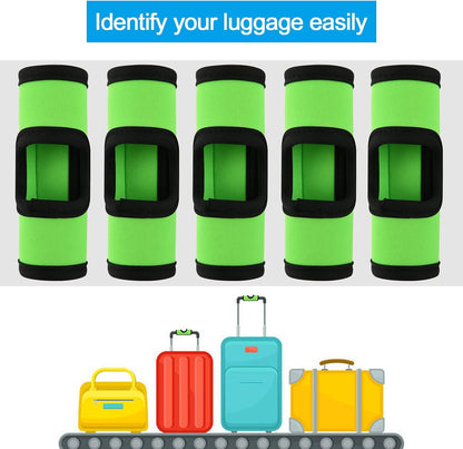 5 Pcs Neoprene Luggage Handle Wrap Soft Grip Handle Cover Luggage Identifier with Hollow Design for Push-Button Handle Trolley Handle and Travel Suitcase Trolley Case (Multi Color)