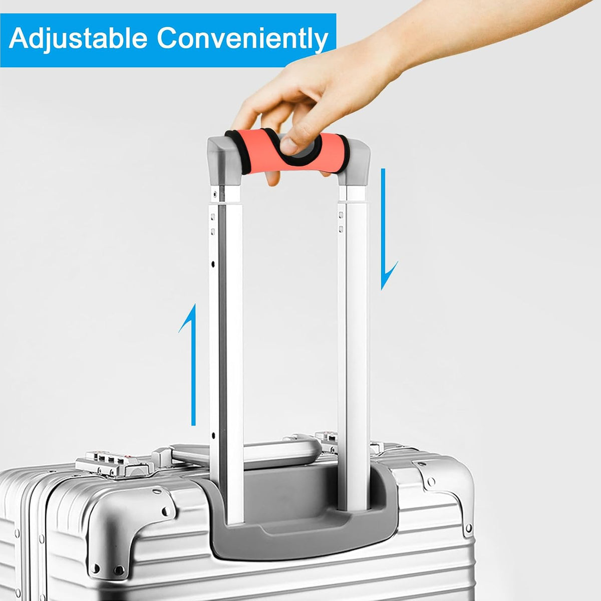 5 Pcs Neoprene Luggage Handle Wrap Soft Grip Handle Cover Luggage Identifier with Hollow Design for Push-Button Handle Trolley Handle and Travel Suitcase Trolley Case (Multi Color)
