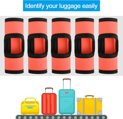 5 Pcs Neoprene Luggage Handle Wrap Soft Grip Handle Cover Luggage Identifier with Hollow Design for Push-Button Handle Trolley Handle and Travel Suitcase Trolley Case (Multi Color)