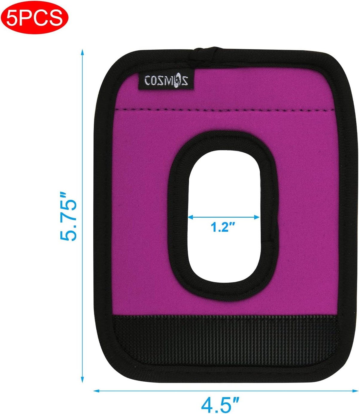5 Pcs Neoprene Luggage Handle Wrap Soft Grip Handle Cover Luggage Identifier with Hollow Design for Push-Button Handle Trolley Handle and Travel Suitcase Trolley Case (Multi Color)