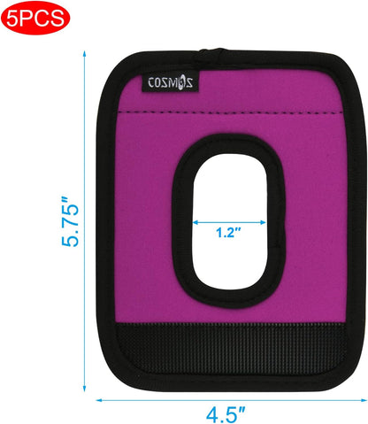 5 Pcs Neoprene Luggage Handle Wrap Soft Grip Handle Cover Luggage Identifier with Hollow Design for Push-Button Handle Trolley Handle and Travel Suitcase Trolley Case (Multi Color)