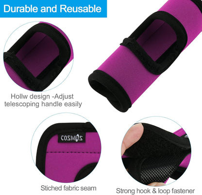 5 Pcs Neoprene Luggage Handle Wrap Soft Grip Handle Cover Luggage Identifier with Hollow Design for Push-Button Handle Trolley Handle and Travel Suitcase Trolley Case (Multi Color)