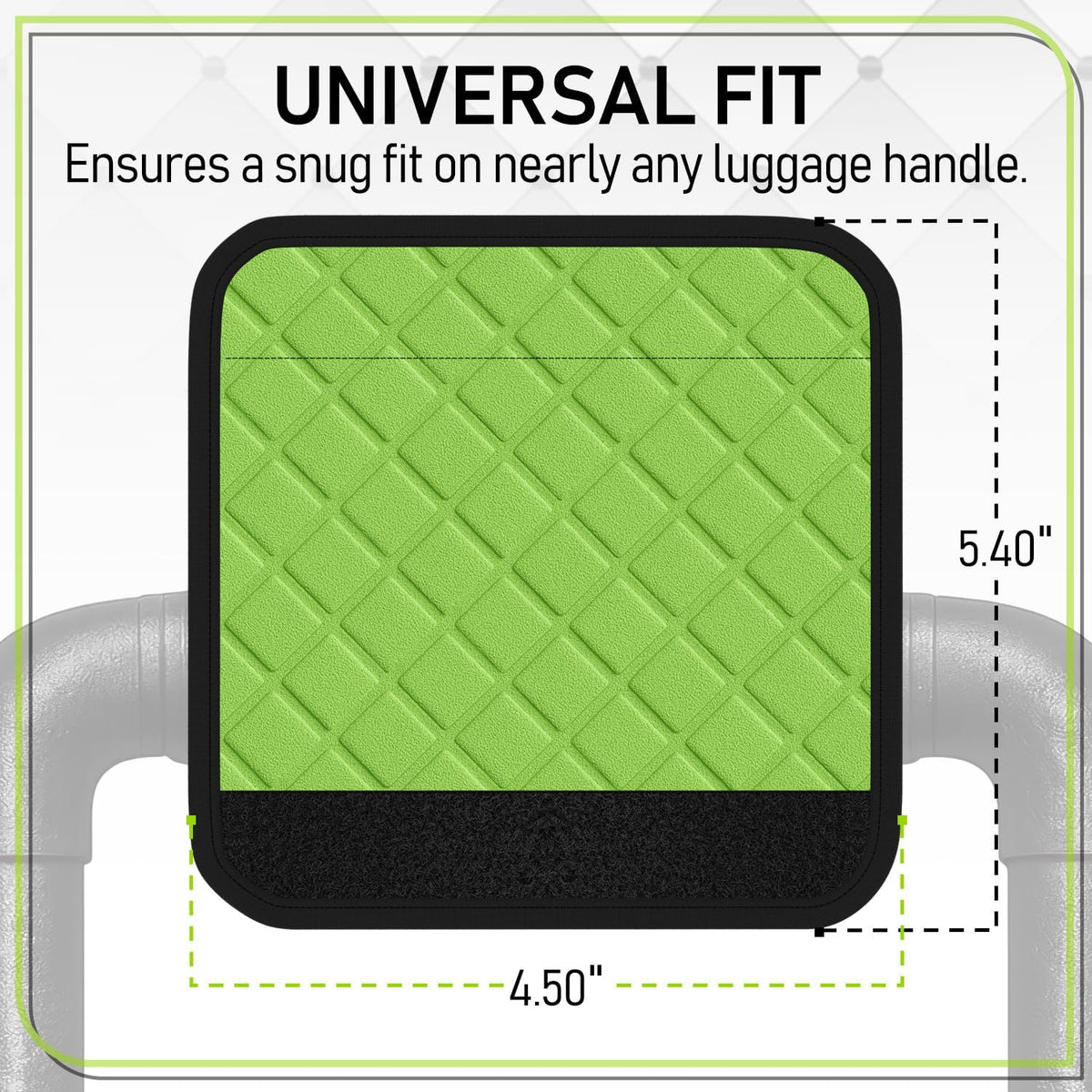 Luggage Handle Wraps (4-Pack) | Padded Suitcase Handle Covers with Diamond-Grip Design – Comfortable Neoprene Travel Handle Wraps for Luggage, Bags & Suitcases. (4-Pack | Green)