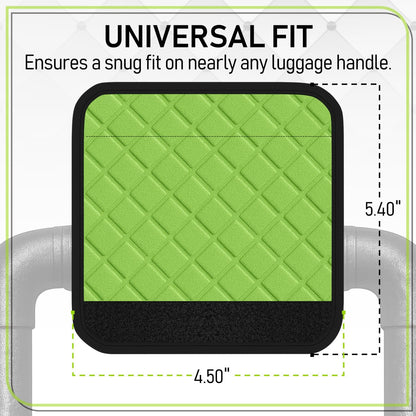 Luggage Handle Wraps (4-Pack) | Padded Suitcase Handle Covers with Diamond-Grip Design – Comfortable Neoprene Travel Handle Wraps for Luggage, Bags & Suitcases. (4-Pack | Green)