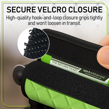 Luggage Handle Wraps (4-Pack) | Padded Suitcase Handle Covers with Diamond-Grip Design – Comfortable Neoprene Travel Handle Wraps for Luggage, Bags & Suitcases. (4-Pack | Green)