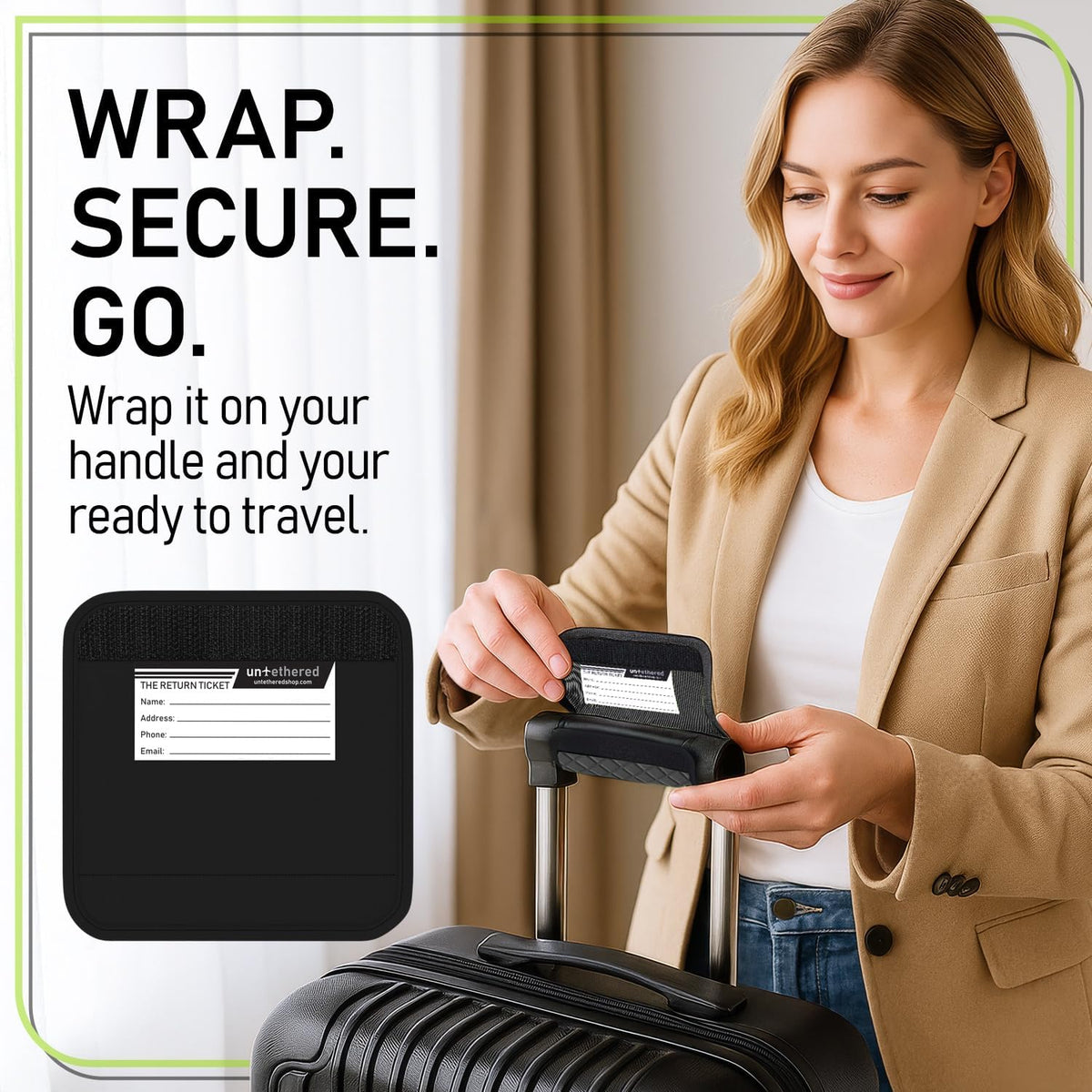 Luggage Handle Wraps (4-Pack) | Padded Suitcase Handle Covers with Diamond-Grip Design – Comfortable Neoprene Travel Handle Wraps for Luggage, Bags & Suitcases. (4-Pack | Green)