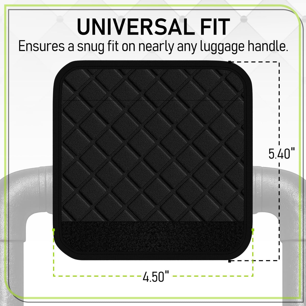 Luggage Handle Wraps (4-Pack) | Padded Suitcase Handle Covers with Diamond-Grip Design – Comfortable Neoprene Travel Handle Wraps for Luggage, Bags & Suitcases. (4-Pack | Green)