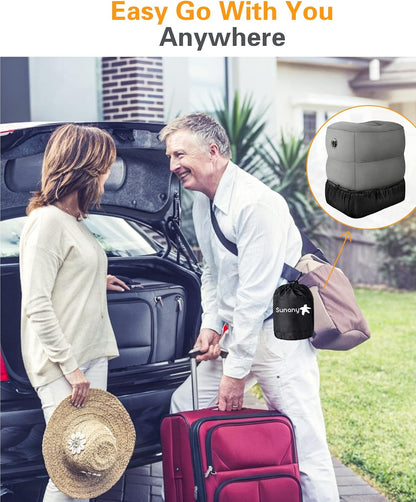 Inflatable Foot Rest Pillow for Travel, Kids/Adults Airplane Travel Pillow-Adjustable Height for Kids to Sleep While Traveling,Suitable for Airplane, Office, Home, Cars and Any Travel