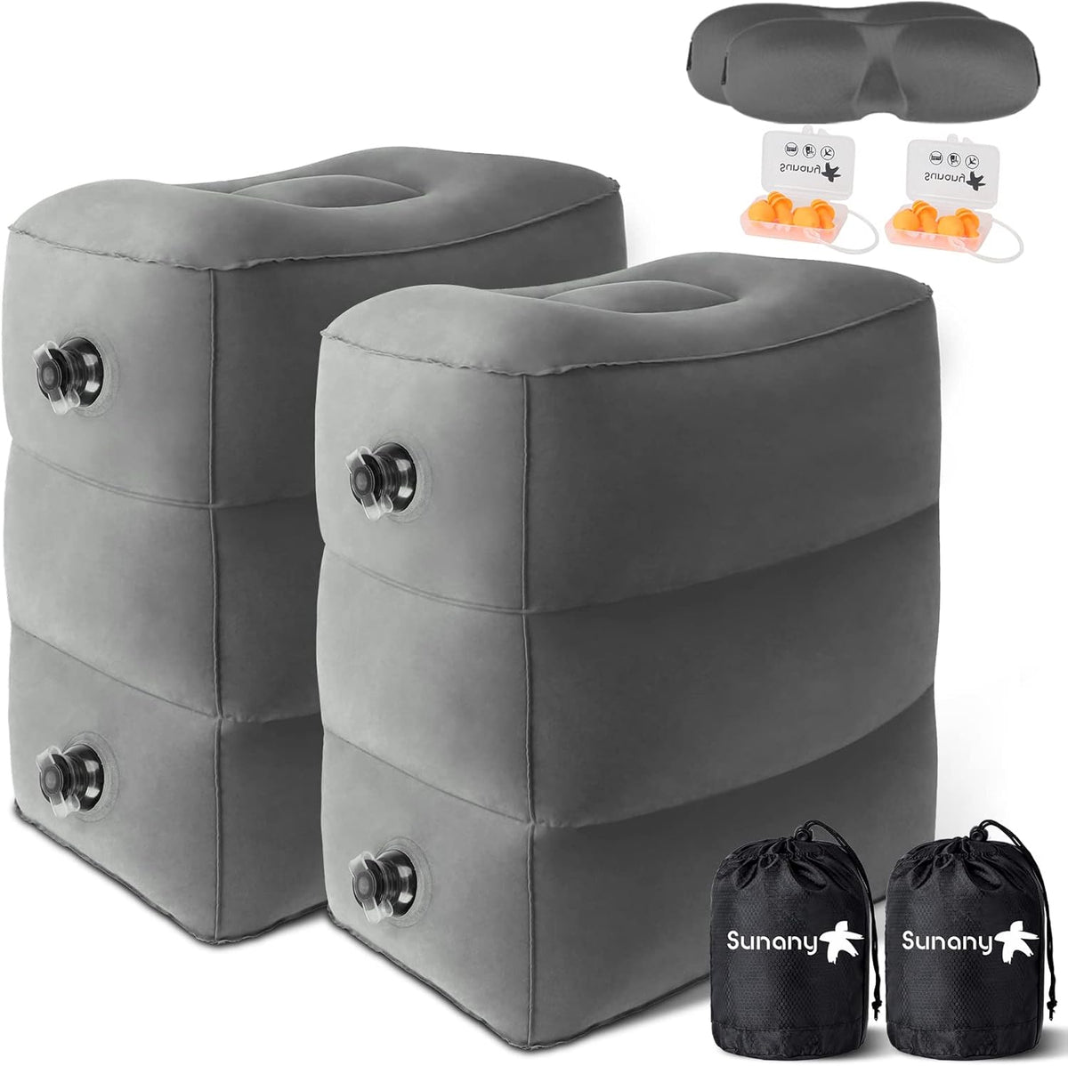 Inflatable Foot Rest Pillow for Travel, Kids/Adults Airplane Travel Pillow-Adjustable Height for Kids to Sleep While Traveling,Suitable for Airplane, Office, Home, Cars and Any Travel