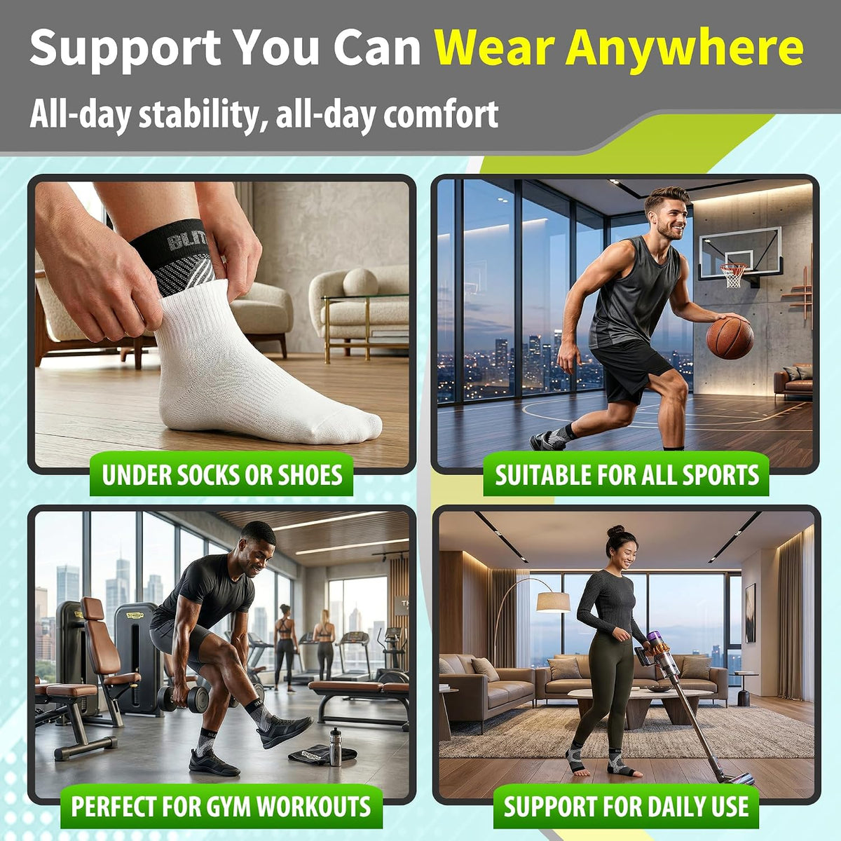Compression Socks for Plantar Fasciitis, Foot, Arch & Ankle Support