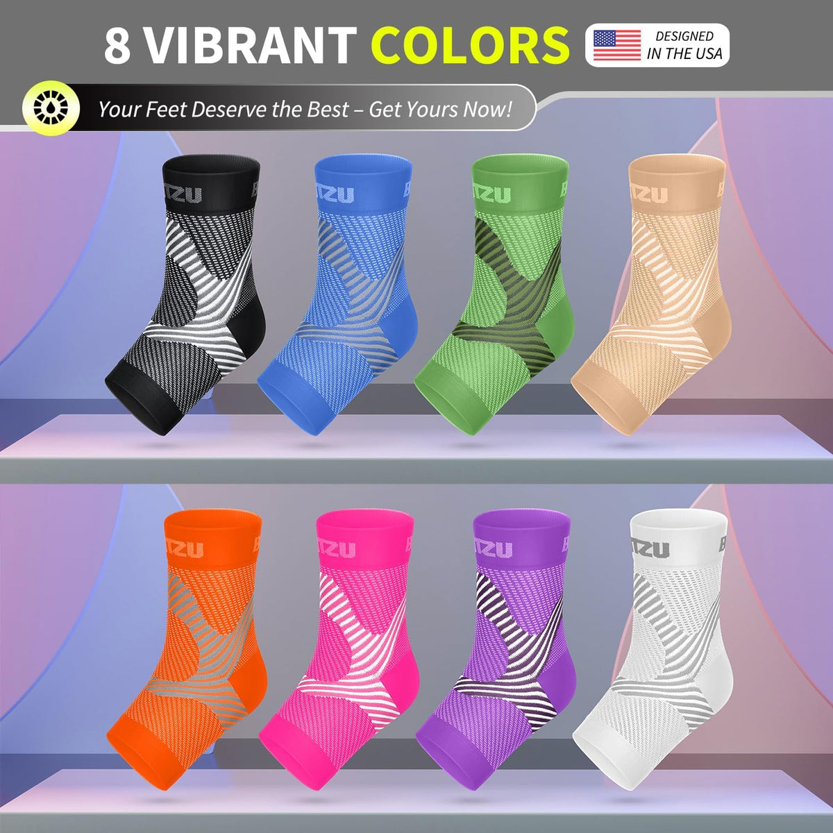 Compression Socks for Plantar Fasciitis, Foot, Arch & Ankle Support