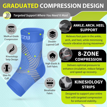 Compression Socks for Plantar Fasciitis, Foot, Arch & Ankle Support