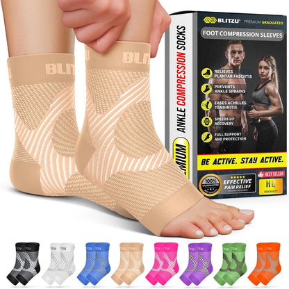 Compression Socks for Plantar Fasciitis, Foot, Arch & Ankle Support