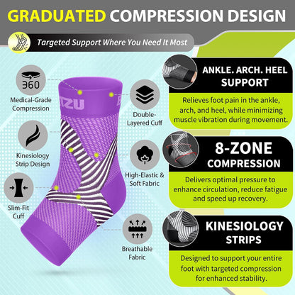 Compression Socks for Plantar Fasciitis, Foot, Arch & Ankle Support