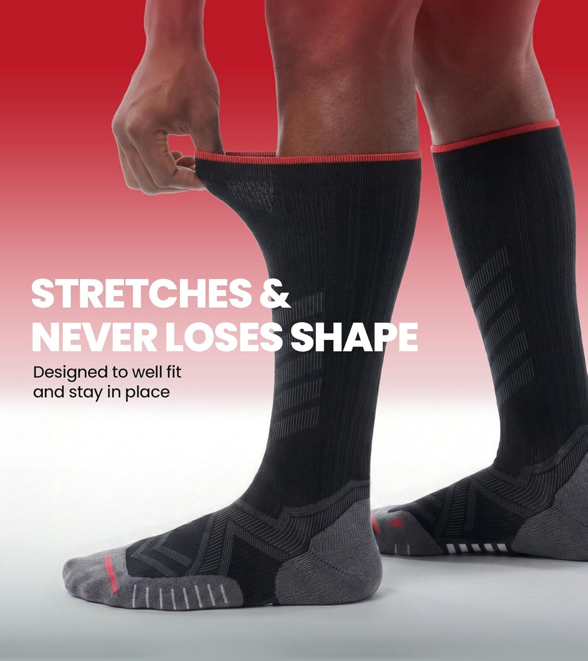 Compression Socks Men Women, Graduated 15-20mmHg Support Breathable for Travel Flight Running Cycling Daily Use