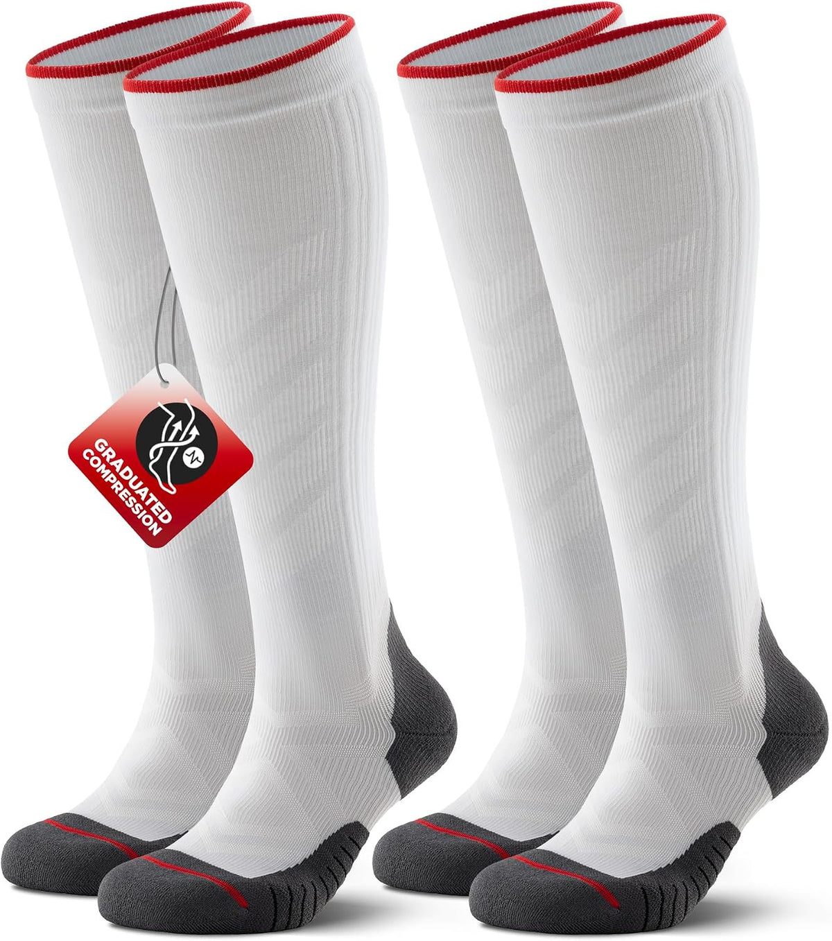 Compression Socks Men Women, Graduated 15-20mmHg Support Breathable for Travel Flight Running Cycling Daily Use