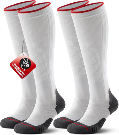 Compression Socks Men Women, Graduated 15-20mmHg Support Breathable for Travel Flight Running Cycling Daily Use