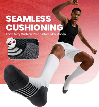 Compression Socks Men Women, Graduated 15-20mmHg Support Breathable for Travel Flight Running Cycling Daily Use