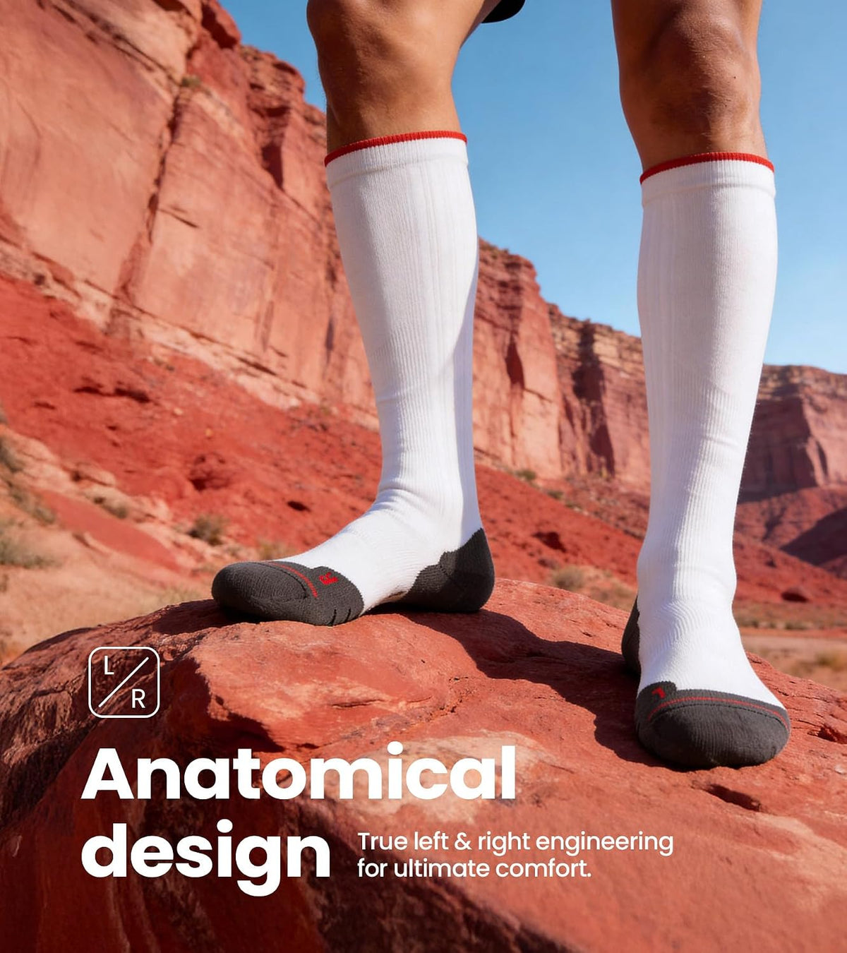 Compression Socks Men Women, Graduated 15-20mmHg Support Breathable for Travel Flight Running Cycling Daily Use