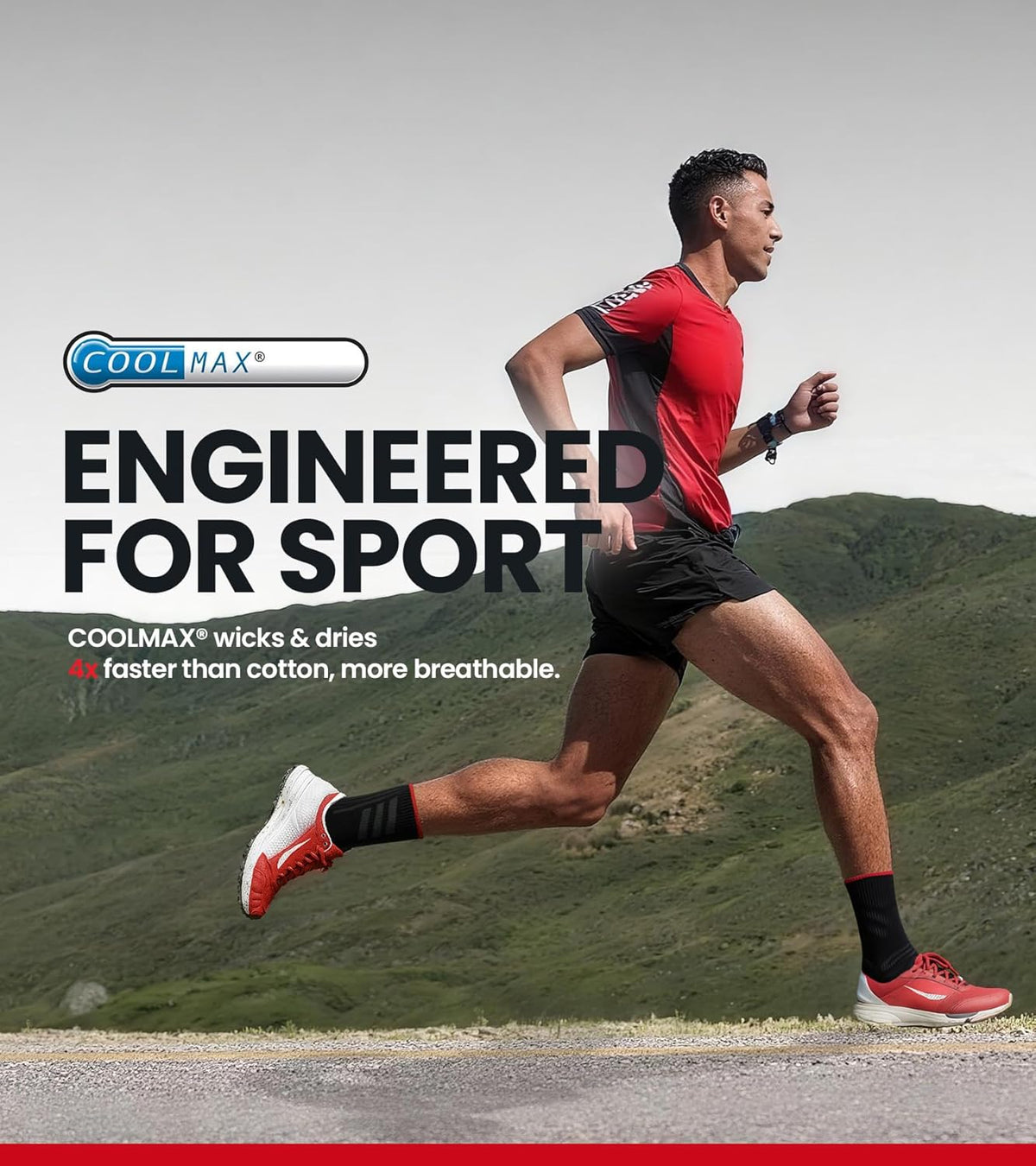 Compression Socks Men Women, Graduated 15-20mmHg Support Breathable for Travel Flight Running Cycling Daily Use