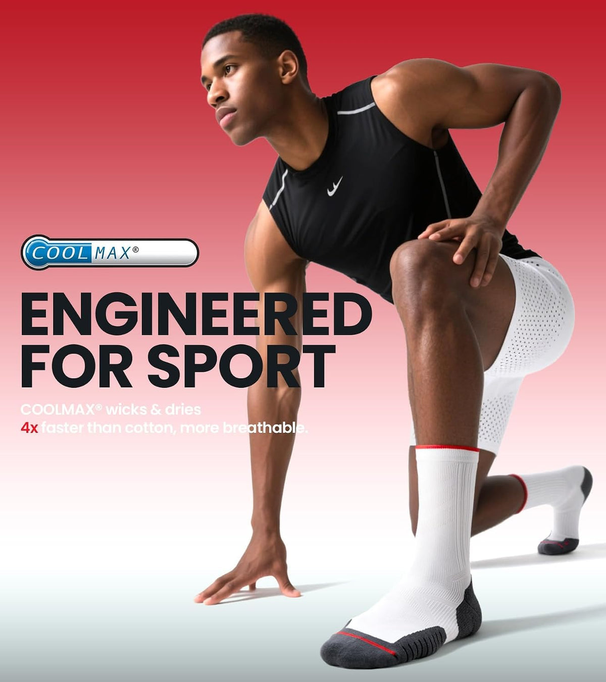 Compression Socks Men Women, Graduated 15-20mmHg Support Breathable for Travel Flight Running Cycling Daily Use