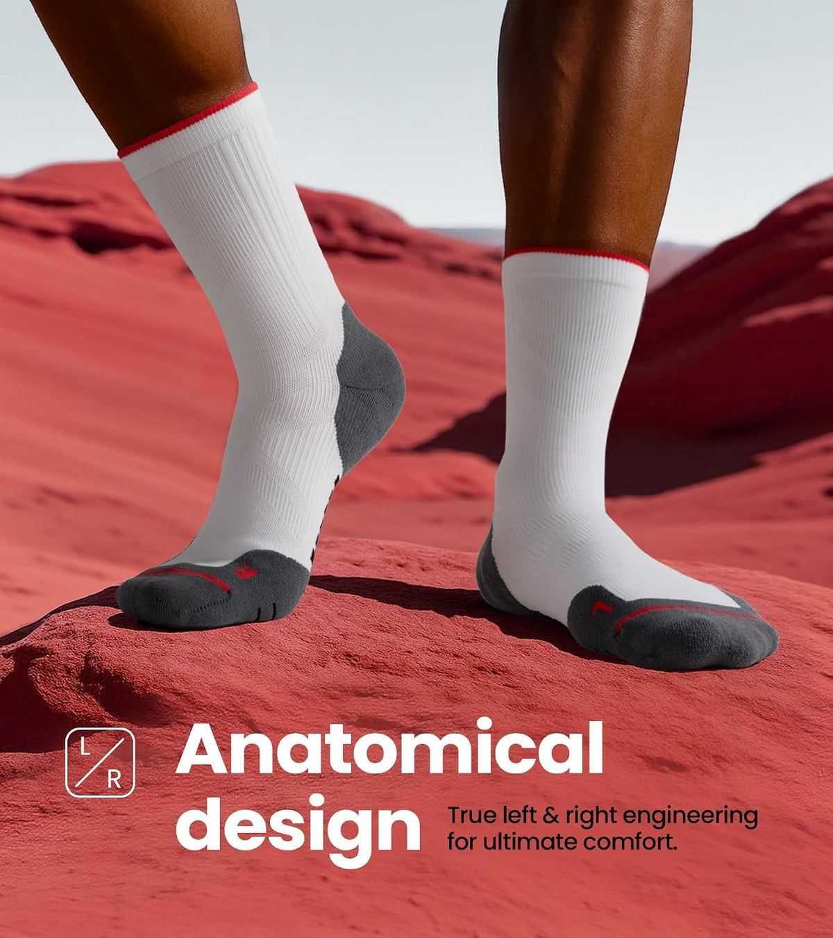 Compression Socks Men Women, Graduated 15-20mmHg Support Breathable for Travel Flight Running Cycling Daily Use
