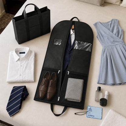 Suit Garment Bag for Men, 54-Inch Travel Cover with Rear Zip Storage