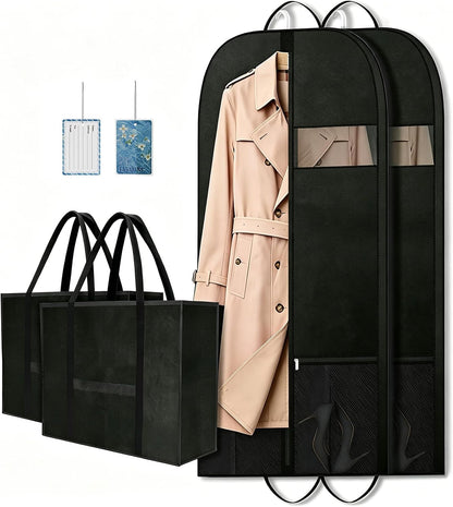 Suit Garment Bag for Men, 54-Inch Travel Cover with Rear Zip Storage