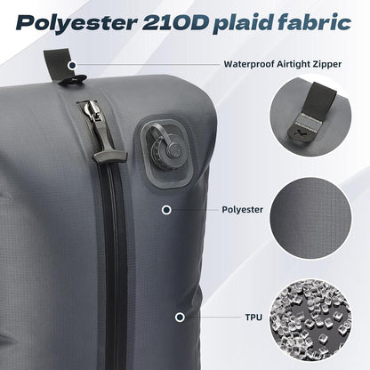 One-Touch Vacuum Storage Bags - Pump-Free with USB-C Charging, Waterproof Airtight Compression for Clothes, Bedding, Travel Gear - Space Saver for Suitcases, Hiking & Camping(Gray)