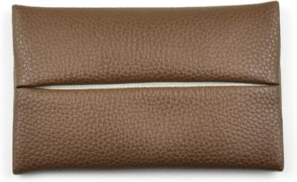 Pocket Tissue Holder for Purse Small PU Leather Case Cover On-the-Go Travel Tissue Pouch (Black)