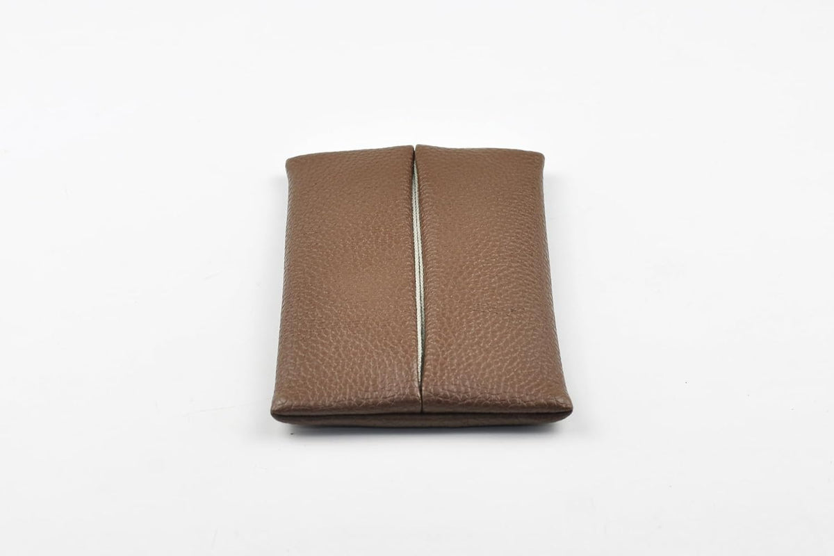 Pocket Tissue Holder for Purse Small PU Leather Case Cover On-the-Go Travel Tissue Pouch (Black)