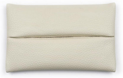 Pocket Tissue Holder for Purse Small PU Leather Case Cover On-the-Go Travel Tissue Pouch (Black)