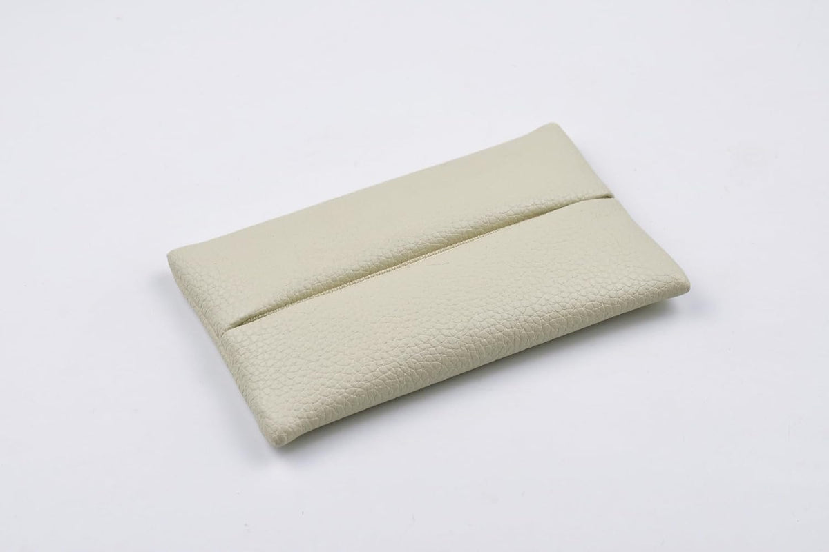 Pocket Tissue Holder for Purse Small PU Leather Case Cover On-the-Go Travel Tissue Pouch (Black)