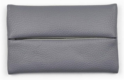 Pocket Tissue Holder for Purse Small PU Leather Case Cover On-the-Go Travel Tissue Pouch (Black)