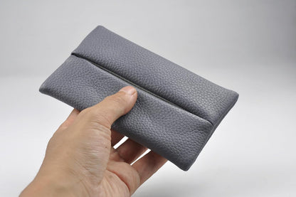 Pocket Tissue Holder for Purse Small PU Leather Case Cover On-the-Go Travel Tissue Pouch (Black)