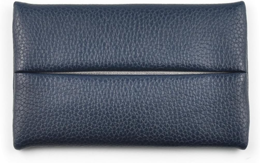 Pocket Tissue Holder for Purse Small PU Leather Case Cover On-the-Go Travel Tissue Pouch (Black)