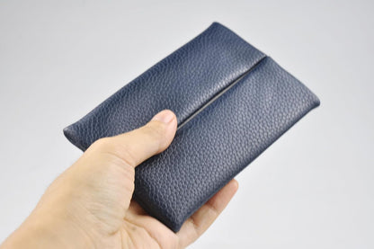 Pocket Tissue Holder for Purse Small PU Leather Case Cover On-the-Go Travel Tissue Pouch (Black)