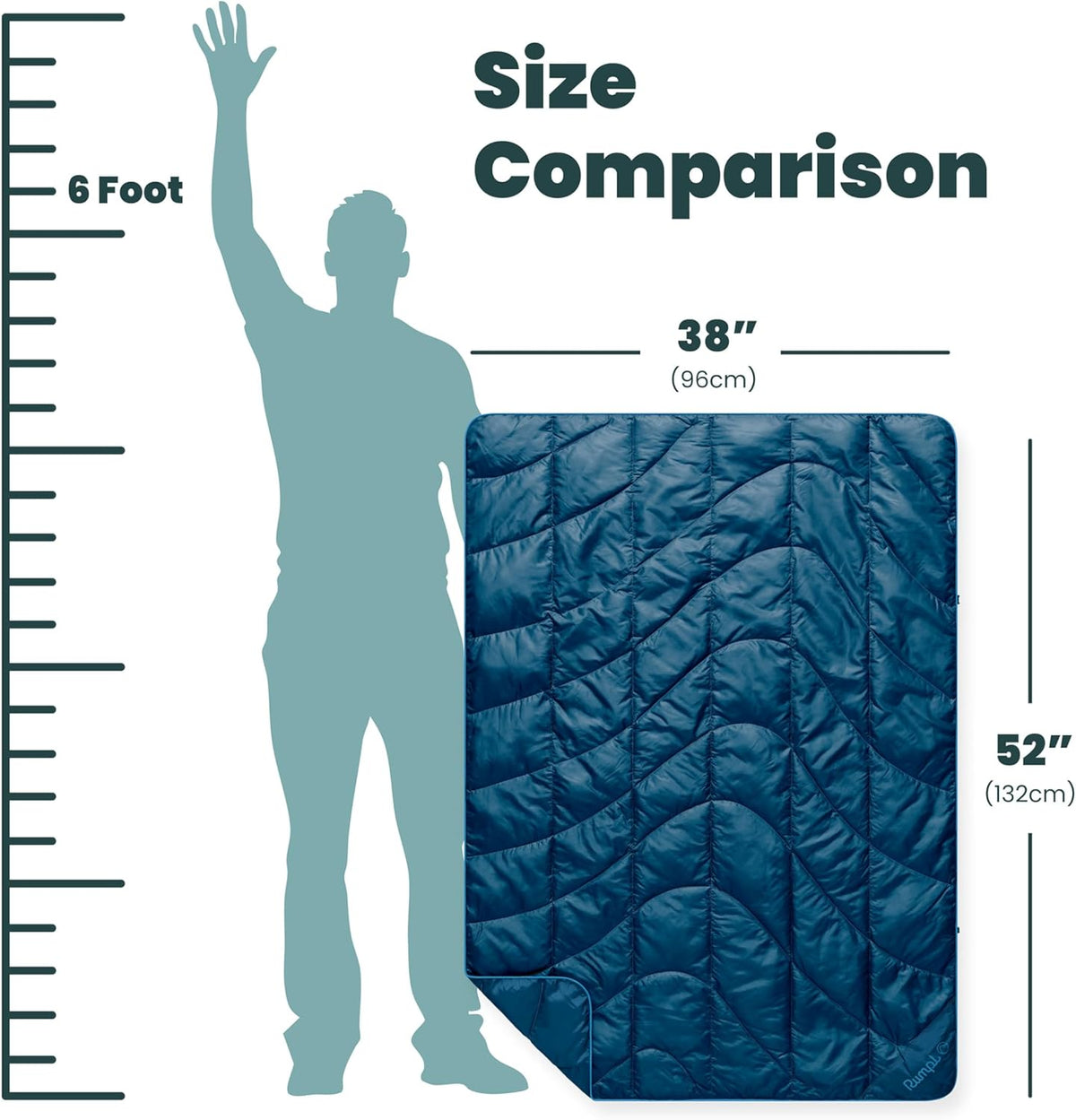 Travel Puffy Ultra-Packable Blanket, Deepwater