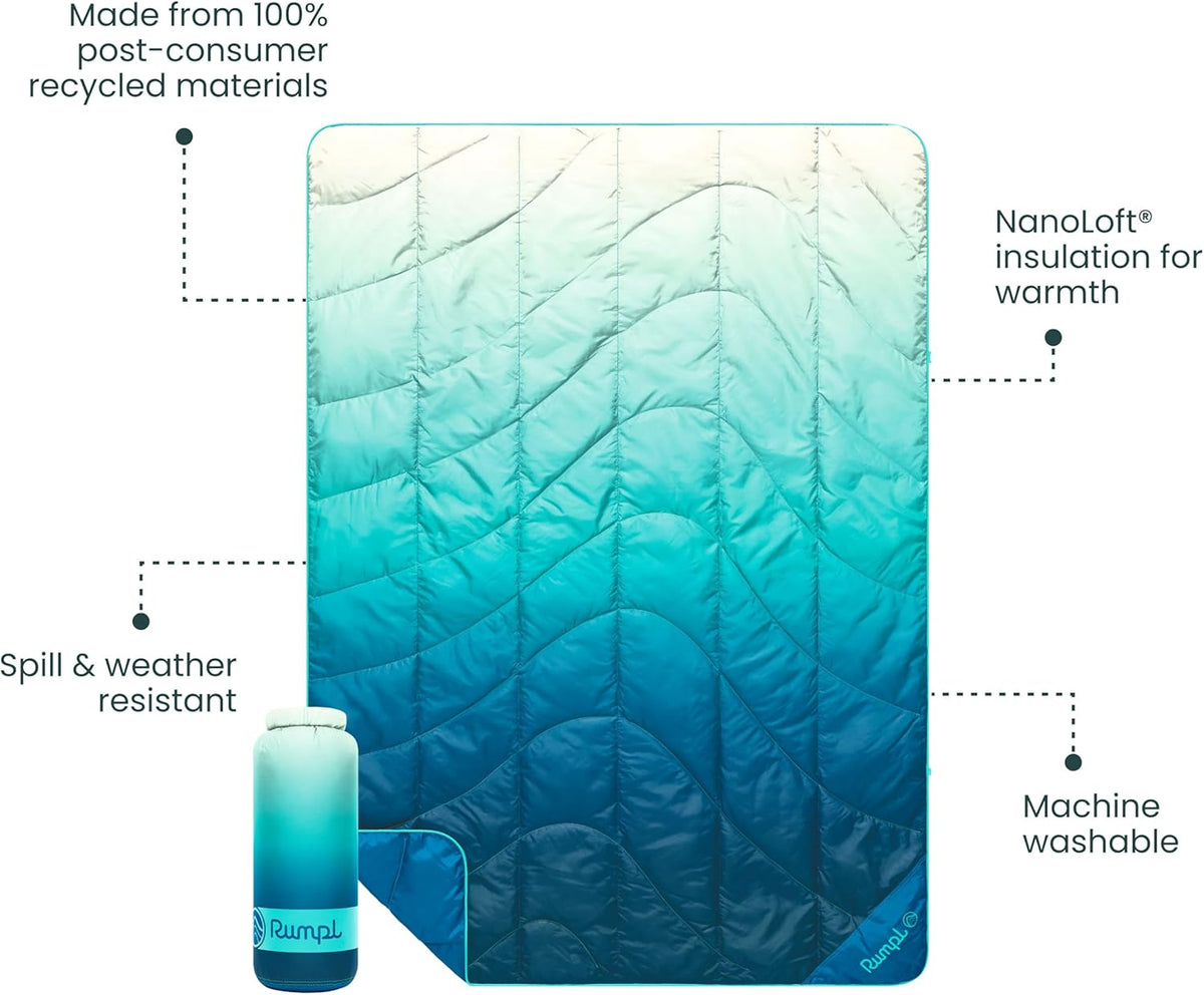 Travel Puffy Ultra-Packable Blanket, Deepwater